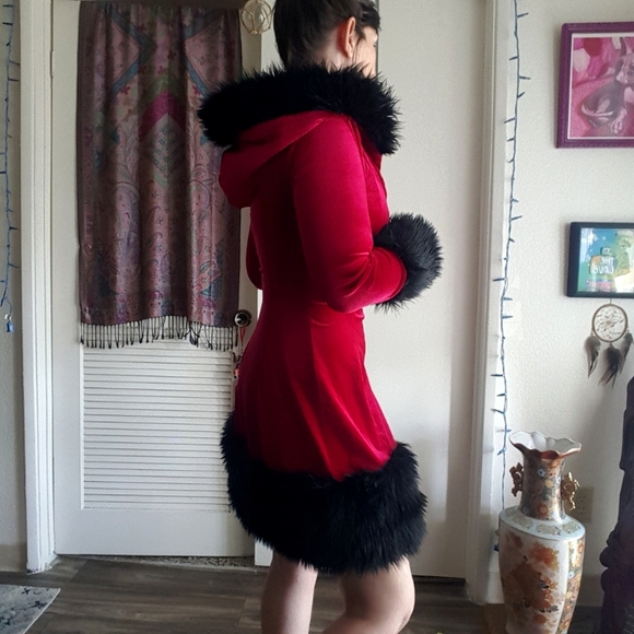 🌙J. VALENTINE Red Velvet Dress - Picture 9 of 16